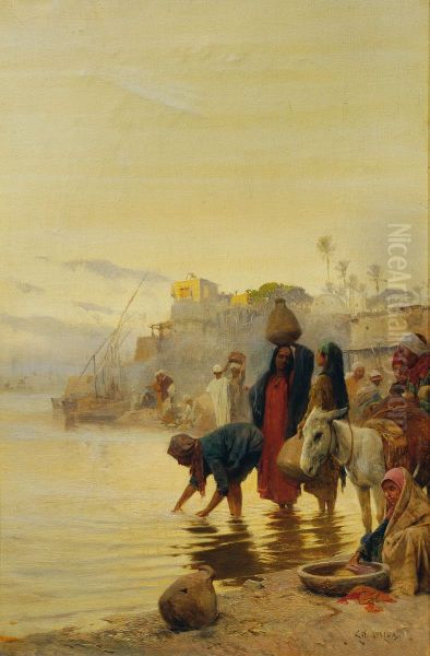 Washerwomen on the Nile - view 1