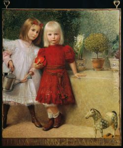 Hilda und Franzi von Matsch, die Kinder des Kunstlers by Franz Von Matsch