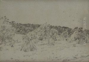 Meules De Foin Dans Un Champ by Jean-Charles Cazin