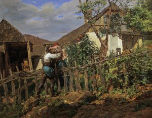 Die Nachbarn by Ferdinand Georg Waldmuller