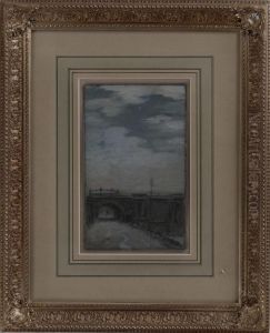 Two Landscapes With Bridges by Jean-Michel, Michel Cazin