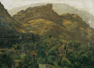 Look to the mountain town of Mola at Taormina