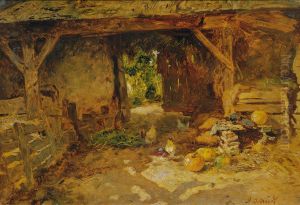 Hofinterieur aus dem Marchfeld by Anton Schrodl