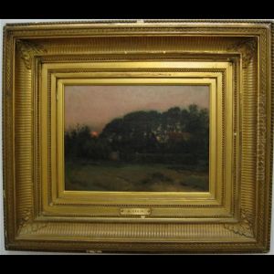 Equihen Pres Boulogne - France Sunset by Marie, Nee Guillet Cazin