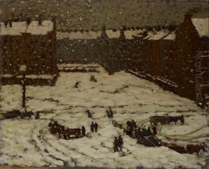 Vorstadt im Schneewetter by Vaclav Maly