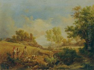 Landschaft mit Heuernte by Karoly Marko