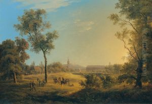 Szene aus den Napoleonischen Kriegen: Ansicht von Kaiserebersdorf