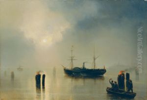 Nachtfahrt in der Lagune by Josef Puttner