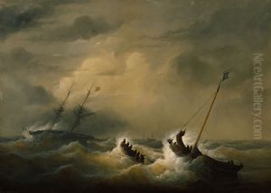 The Rescue of the Crew of the Austrian Brig "Pegno D'Amicizia" on 25 October 1852 by Christiaan Cornelis Kannemans