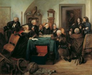 Die Testamentseroffnung by Josef Franz Danhauser