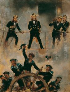 Tegetthoff in der Seeschlacht bei Lissa II by Anton Romako