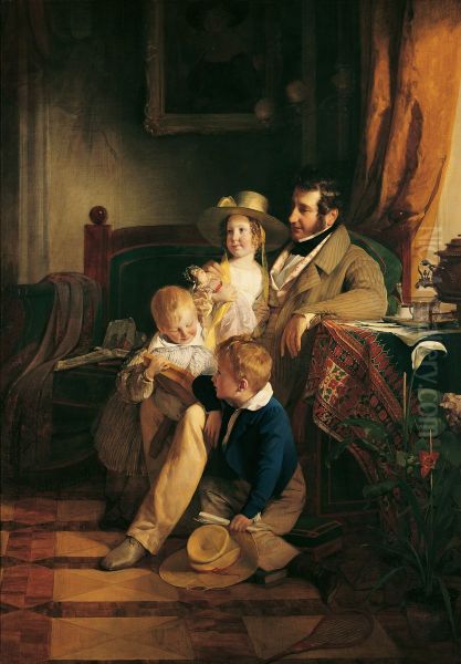 Rudolf von Arthaber und seine Kinder Rudolf, Emilie und Gustav - view 1