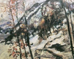 Walchensee mit Herzogstand im Schnee