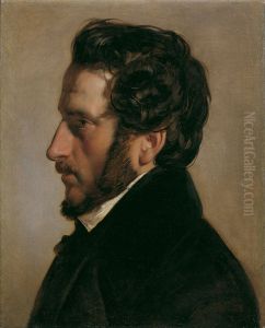 Portrait of the painter Friedrich Gauermann (1803-1887) by Friedrich von Amerling