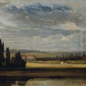 Landschaftsblick mit hohem Wolkenhimmel by Johan Wilhelm Ludwig Dahl