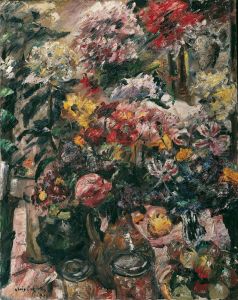 Still life with chrysanthemums and amaryllis