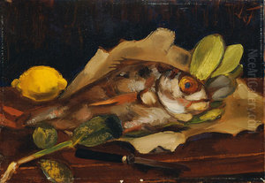 Fischstillleben mit Zitrone Fischstillleben mit Zitrone