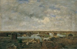 Large Moorland Landscape by Eugen Jettel