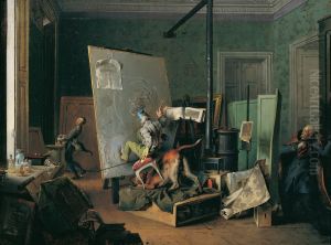 Funny Scene in the Studio by Josef Franz Danhauser