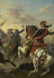 Boucquoi's victory at Zablat (Budweis) 1619 by Karl von Blaas