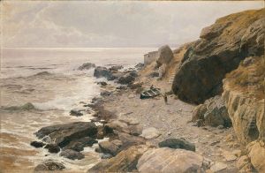 An der Riviera (felsige Kuste) by Alfred Zoff