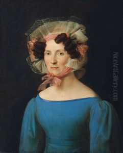 Dame in blauem Kleid