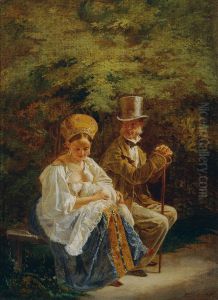 Der alte Hagestolz by Mihaly Zichy