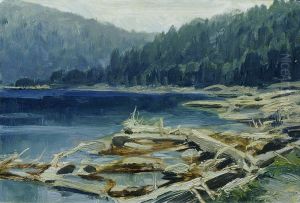 Bohmerwald (aus der Mappe ,,16 Ansichten tschechischer Landschaften 'Ceska Krajina'") by Ferdinand Frantisek Engelmuller