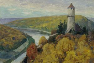 Moldau (aus der Mappe ,,16 Ansichten tschechischer Landschaften 'Ceska Krajina'") by Ferdinand Frantisek Engelmuller