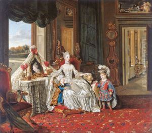 Queen Charlotte (1744-1818) with her Two Eldest Sons