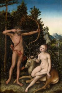Apollo   and  Diana by Lucas Cranach the Elder