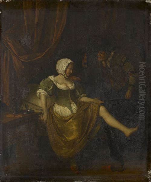 Scene in a Brothel with an Old Man Giving Money to a Girl - view 1