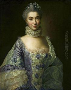Portrait of a lady in lavender dress. by Anna Rosina de Gasc
