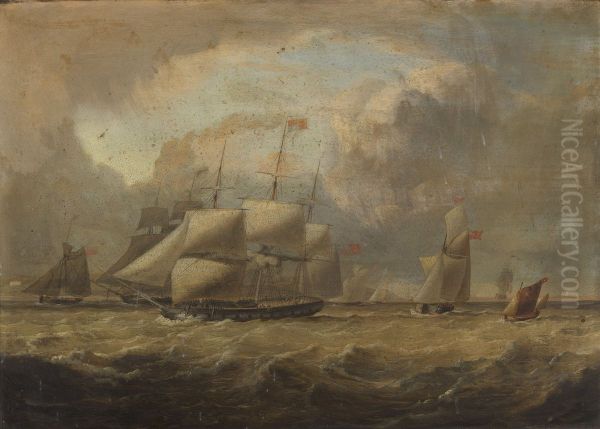 The Vestal Frigate, "Emerald", with Princess Victoria on board, 24th July 1833. - view 1