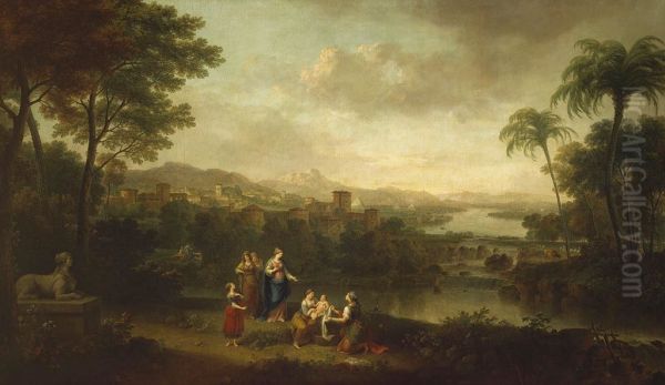 River Landscape with the Finding of Moses - view 1
