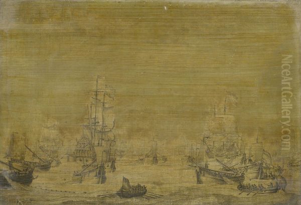 Dutch Herring Busses on the Fishing Ground - view 1