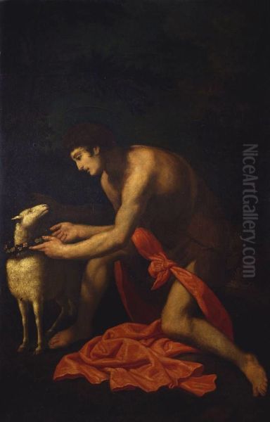 Saint John the Baptist Wreathing a Lamb - view 1