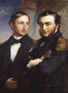 Ernest, Prince of Leiningen, with Prince Victor of Hohenlohe-Langenburg, Count Gleichen Ernest, Prince of Leiningen, with Prince Victor of Hohenlohe-Langenburg, Count Gleichen