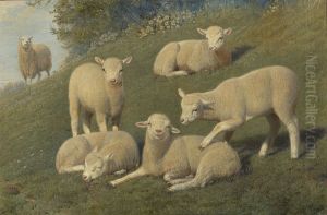 Lambs in the Home Park at Windsor by Friedrich Wilhelm Keyl