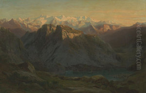 View from the Pilatus towards the Glaciers of the Bernese Oberland View from the Pilatus towards the Glaciers of the Bernese Oberland