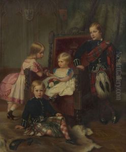 The Four Eldest Children of Crown Prince and Princess Frederick William of Prussia by Georg Koberwein