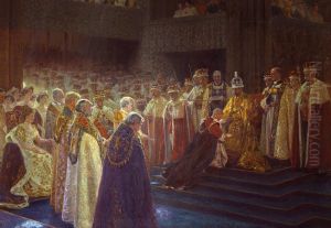 The Coronation of King George V; Edward, Prince of Wales doing Homage by Laurits Tuxen