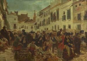 A Spanish Market Place by Alfred Dehodencq