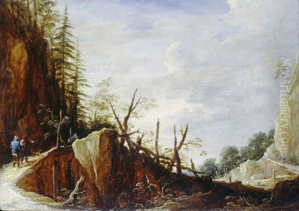 Figures on a Rocky Pass - view 1