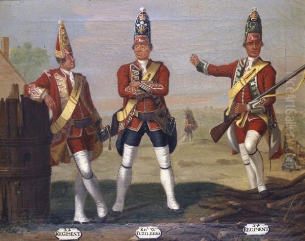 Grenadiers, 22nd and 24th Regiments of Foot, and 23rd Royal Welch Fusiliers, 1751 - view 1