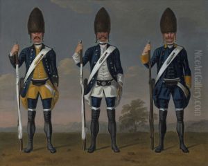 Grenadiers, Infantry Regiment "Nyhs", Infantry Battalion "Schwartzburg-Sonderhausen" and Infantry Regiment "During" by David Morier