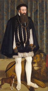 Herzog Albrecht V. (1528-1579) von Bayern mit einem Lowen Herzog Albrecht V. (1528-1579) von Bayern mit einem Lowen