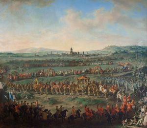 Einzug von Joseph II. (1741-1790) zur Kronung in Frankfurt by Martin van Meytensand workshop