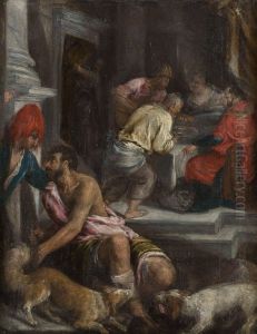 The parable of the rich man and poor Lazarus by Jacopo Bassano