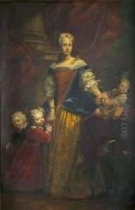 Portrait D'une Dame De Qualite Et De Ses Trois Enfants